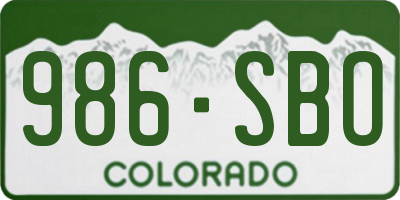 CO license plate 986SBO