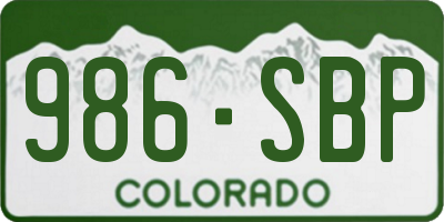 CO license plate 986SBP
