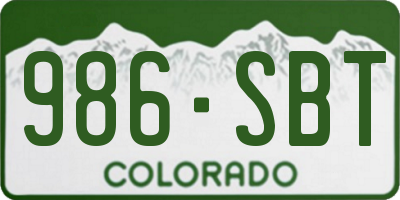 CO license plate 986SBT
