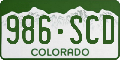CO license plate 986SCD