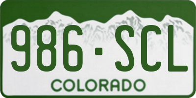 CO license plate 986SCL