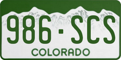 CO license plate 986SCS