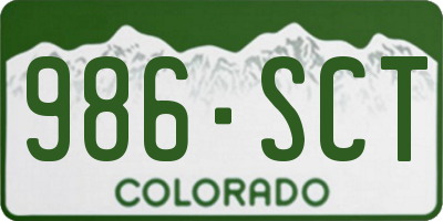 CO license plate 986SCT