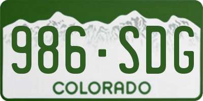 CO license plate 986SDG