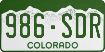 CO license plate 986SDR