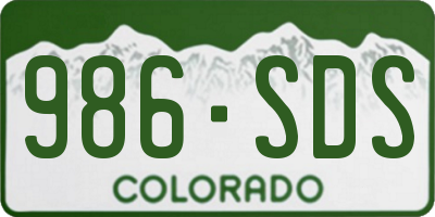 CO license plate 986SDS