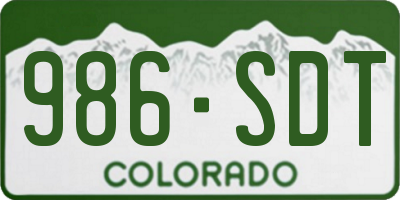 CO license plate 986SDT