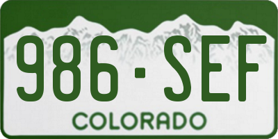 CO license plate 986SEF