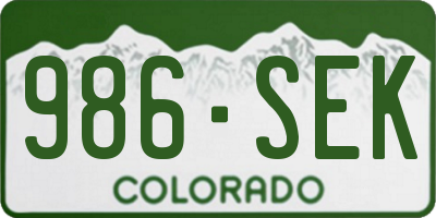 CO license plate 986SEK