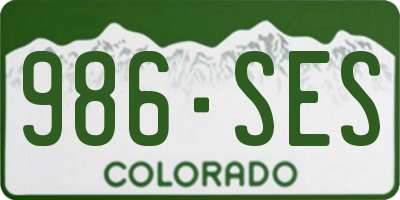CO license plate 986SES