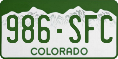 CO license plate 986SFC