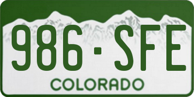 CO license plate 986SFE