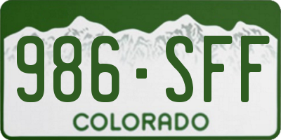 CO license plate 986SFF