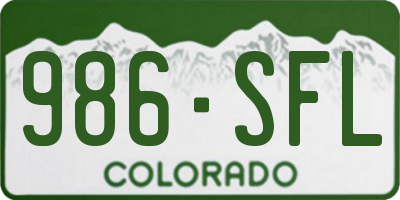 CO license plate 986SFL