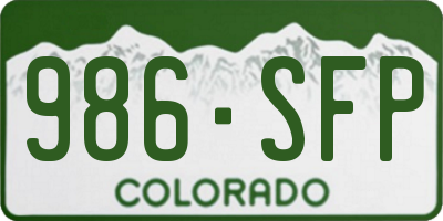 CO license plate 986SFP