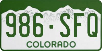 CO license plate 986SFQ