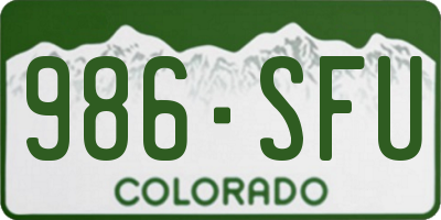 CO license plate 986SFU