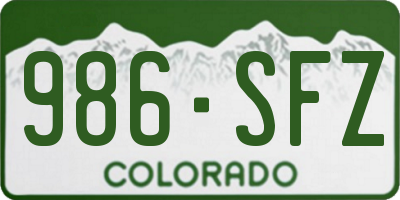 CO license plate 986SFZ