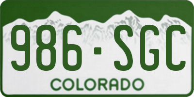 CO license plate 986SGC