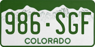 CO license plate 986SGF