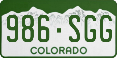 CO license plate 986SGG