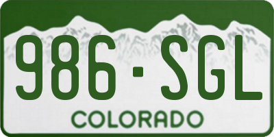 CO license plate 986SGL