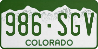 CO license plate 986SGV