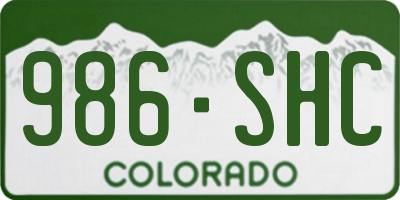 CO license plate 986SHC