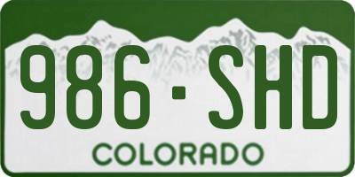 CO license plate 986SHD