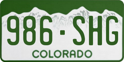 CO license plate 986SHG