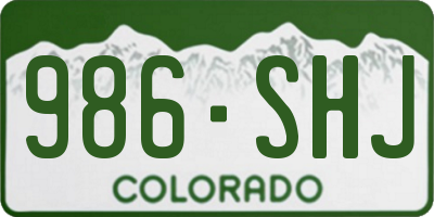 CO license plate 986SHJ