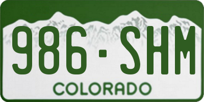 CO license plate 986SHM