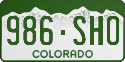CO license plate 986SHO