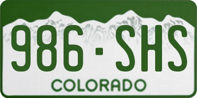 CO license plate 986SHS