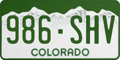 CO license plate 986SHV