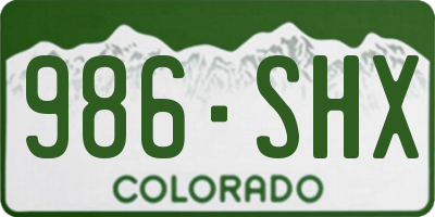 CO license plate 986SHX