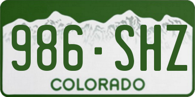 CO license plate 986SHZ