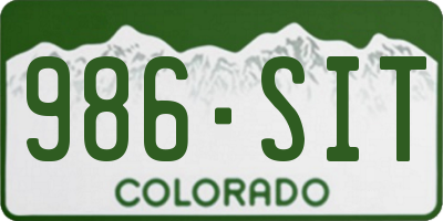 CO license plate 986SIT