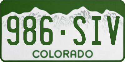 CO license plate 986SIV