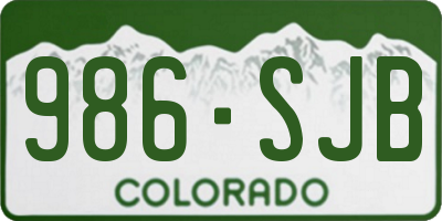 CO license plate 986SJB