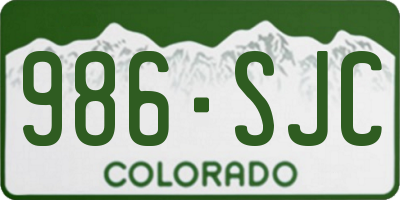 CO license plate 986SJC