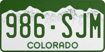 CO license plate 986SJM