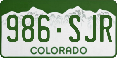 CO license plate 986SJR
