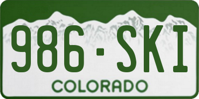 CO license plate 986SKI