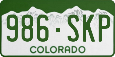 CO license plate 986SKP