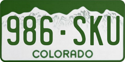 CO license plate 986SKU