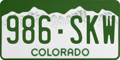 CO license plate 986SKW