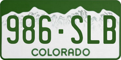 CO license plate 986SLB