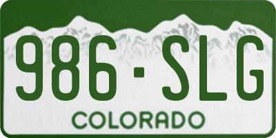 CO license plate 986SLG