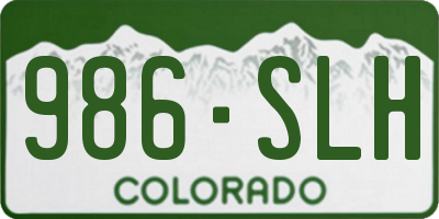 CO license plate 986SLH